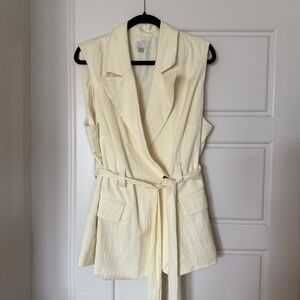 A New Day Cream Blazer Vest with Tie-Waist